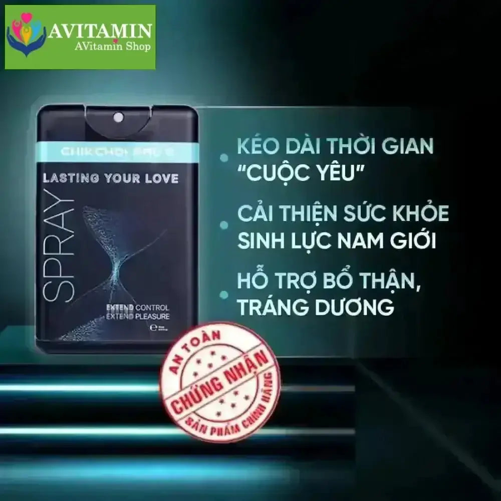 Xịt kéo dài thời gian quan hệ chống xuất tinh sớm cho nam giới Chikchoi Pau's 15ml - AVITAMINSHOP.COM