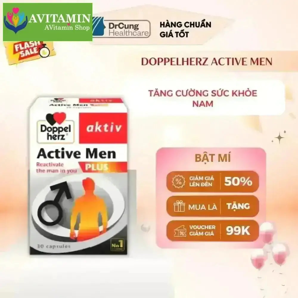 Active Men Plus DoppelHez - Hỗ Trợ Tăng Cường Sinh Lực, Tăng Cường Thể Trạng Nam - AVITAMINSHOP.COM