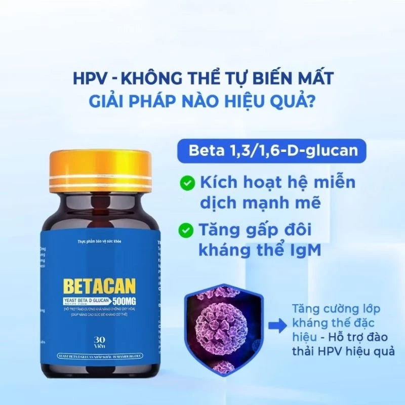 Betacan tăng cường đề kháng hỗ trợ loại bỏ hpv.