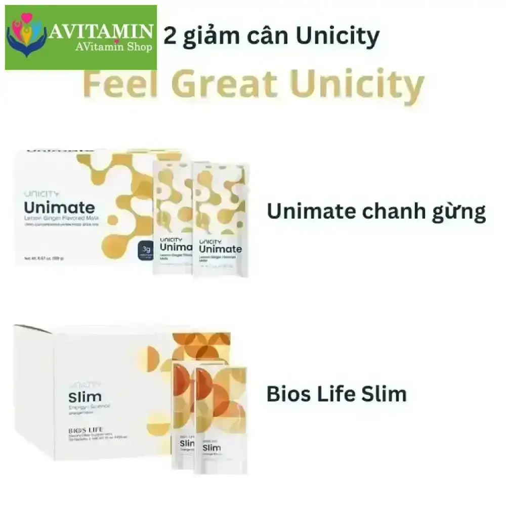 Bộ 2 giảm cân siêu tốc Slim Unicity và Unimate Unicity Feel Great - AVITAMINSHOP.COM