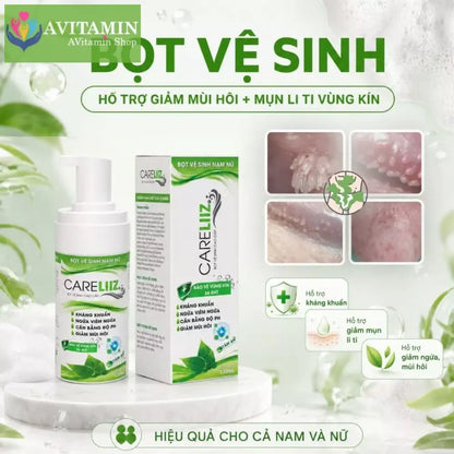 Bọt Kháng Khuẩn Nam Nữ CARELIIZ 120ml - Hỗ Trợ Xử Lý Sùi Hạt Ngọc Mụn Li Ti Giảm Mùi Mụn Vùng Kín