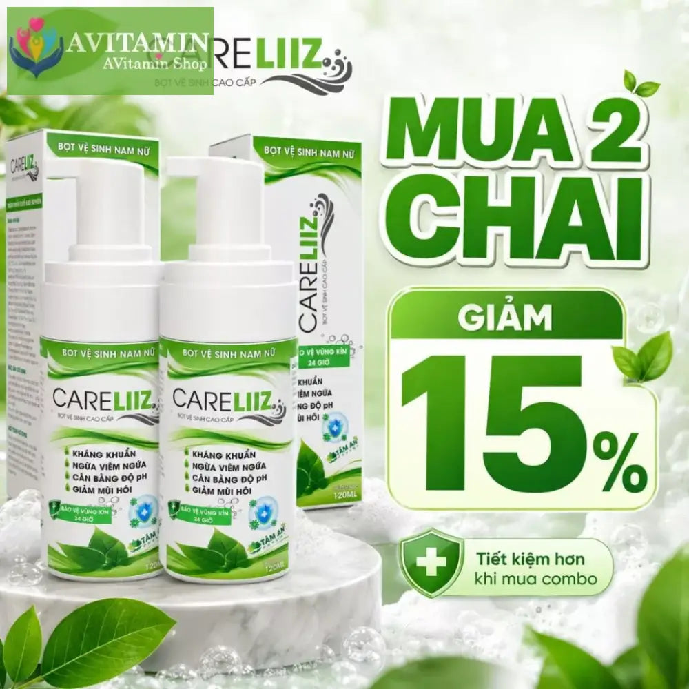 Bọt Kháng Khuẩn Nam Nữ CARELIIZ 120ml - Hỗ Trợ Xử Lý Sùi Hạt Ngọc Mụn Li Ti Giảm Mùi Mụn Vùng Kín