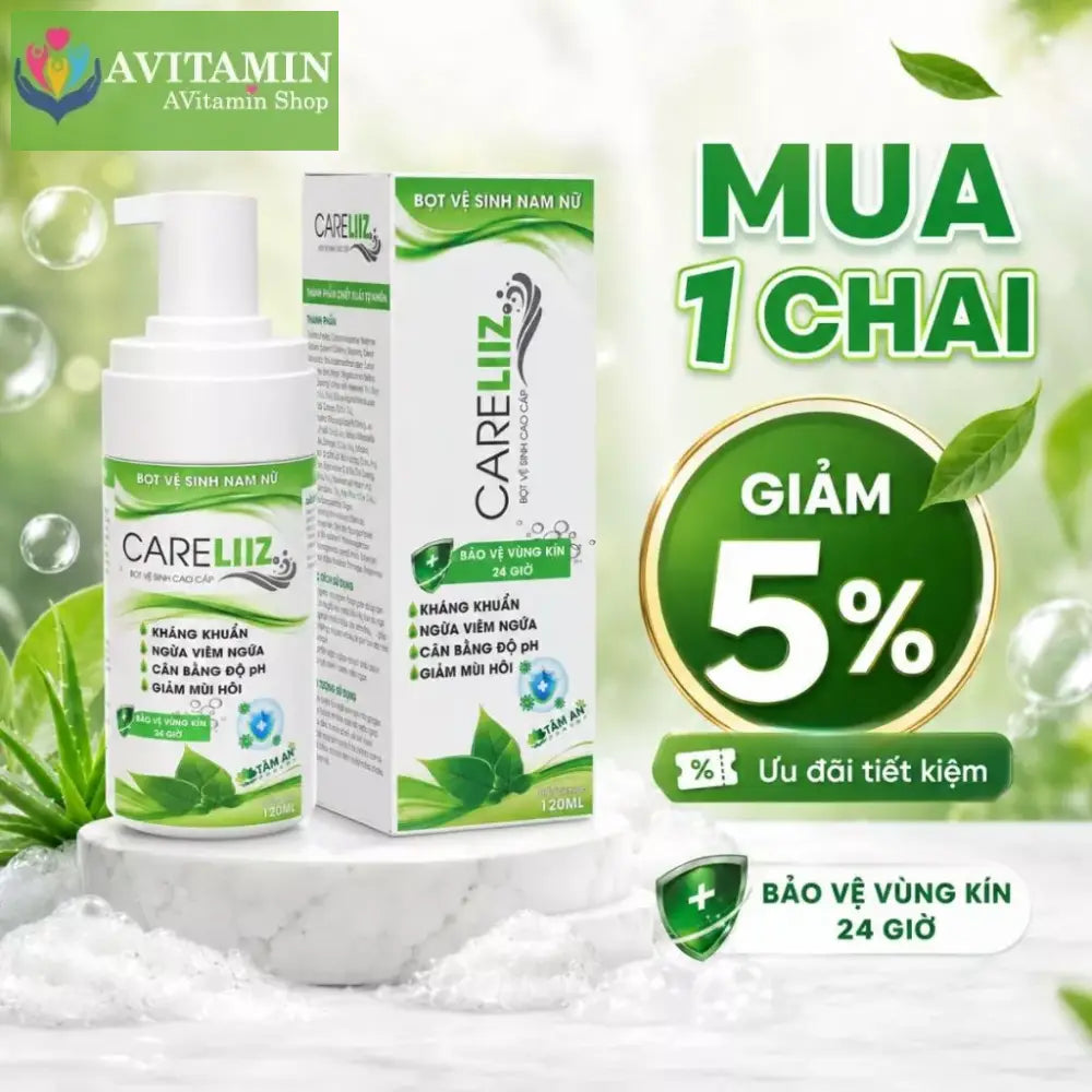 Bọt Kháng Viêm Kháng Khuẩn Nam Nữ Hỗ Trợ Giảm Mùi Hôi Giảm $ùi Mà Gào Hạt Ngọc Mụn Li Ti Vùng Kín CARELIIZ 120ML
