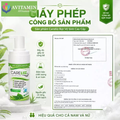 Bọt Kháng Viêm Kháng Khuẩn Nam Nữ Hỗ Trợ Giảm Mùi Hôi Giảm $ùi Mà Gào Hạt Ngọc Mụn Li Ti Vùng Kín CARELIIZ 120ML