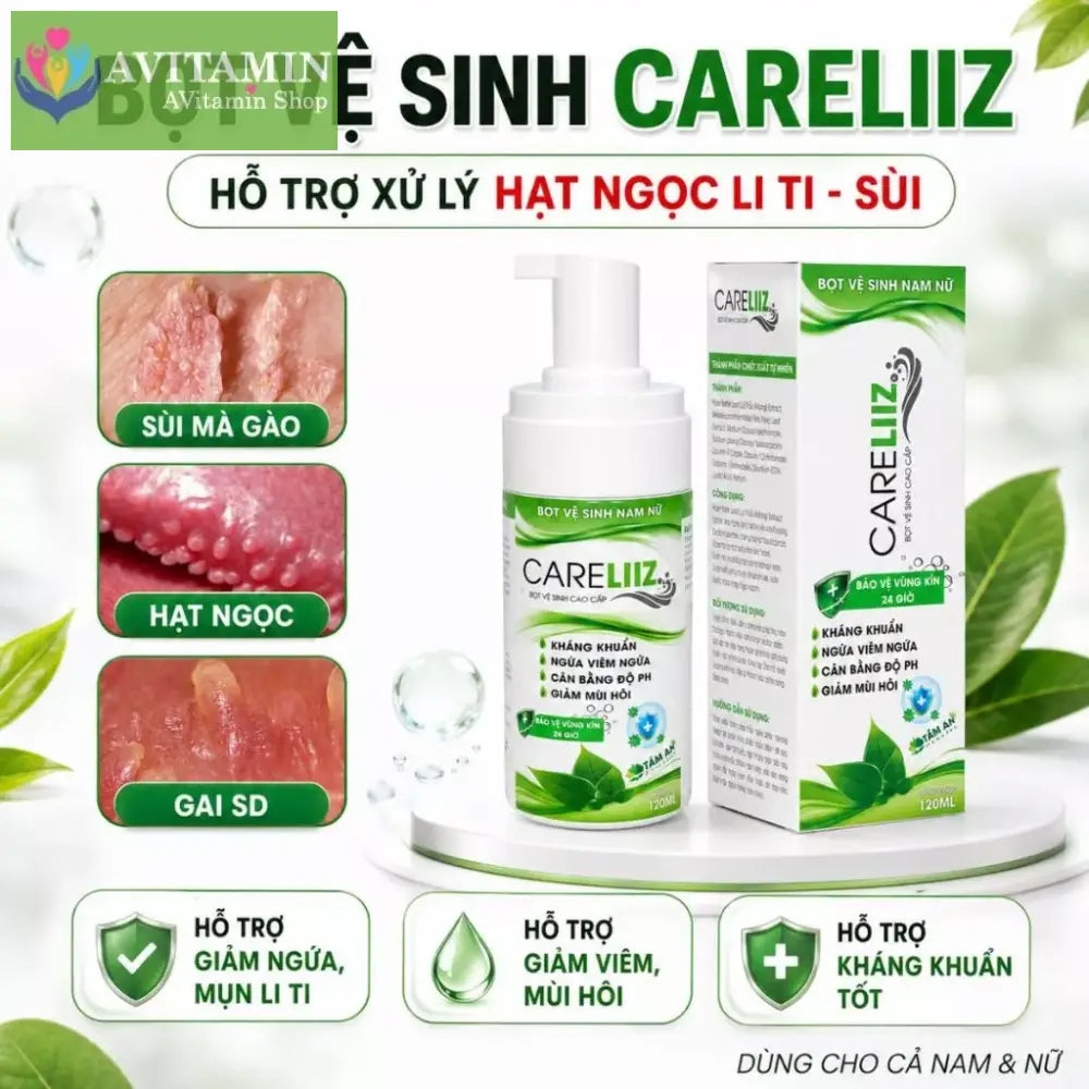 Bọt Vệ Sinh Nam Nữ Hỗ Trợ Giảm Hạt Ngọc S/ùi Mụn Li Ti Gai SD Giảm Mùi Hôi [CARELIIZ 120ML]