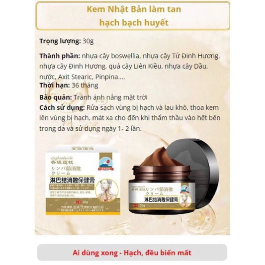 Cao tan hạch bạch huyết SHIXENDO Nhật Bản 30g, Kem bôi tan hạch Nhật Bản, teo u hạch, loại bỏ u hạch to, hết sưng đau - AVITAMINSHOP.COM
