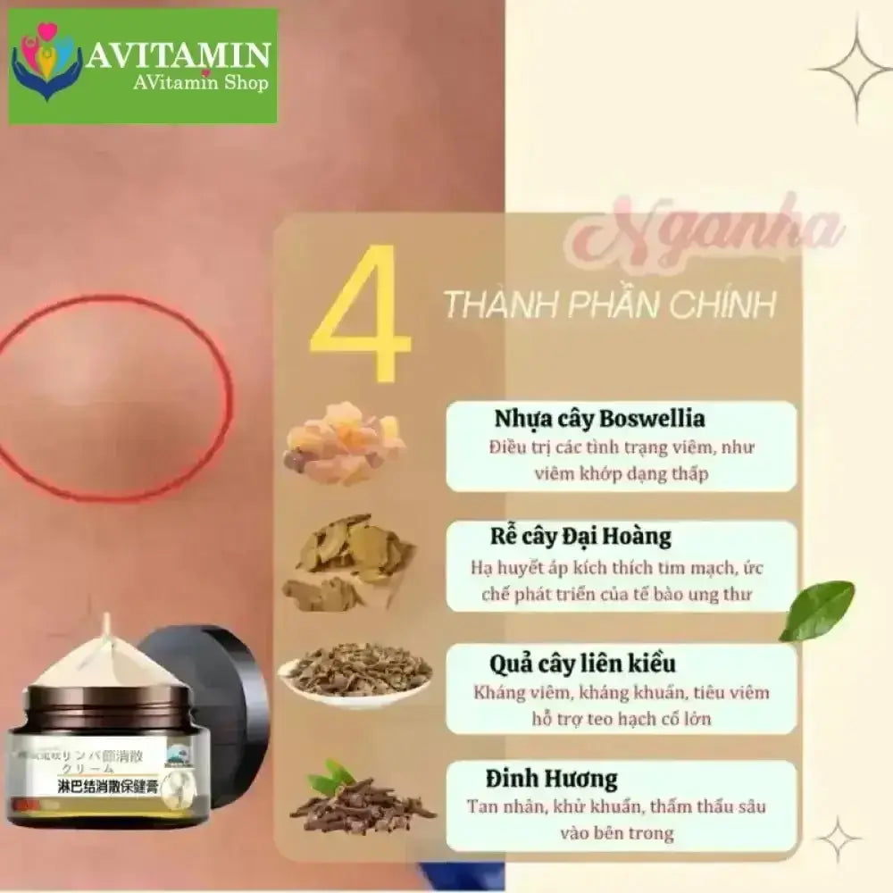 Cao tan hạch bạch huyết SHIXENDO Nhật Bản 30g, Kem bôi tan hạch Nhật Bản, teo u hạch, loại bỏ u hạch to, hết sưng đau - AVITAMINSHOP.COM