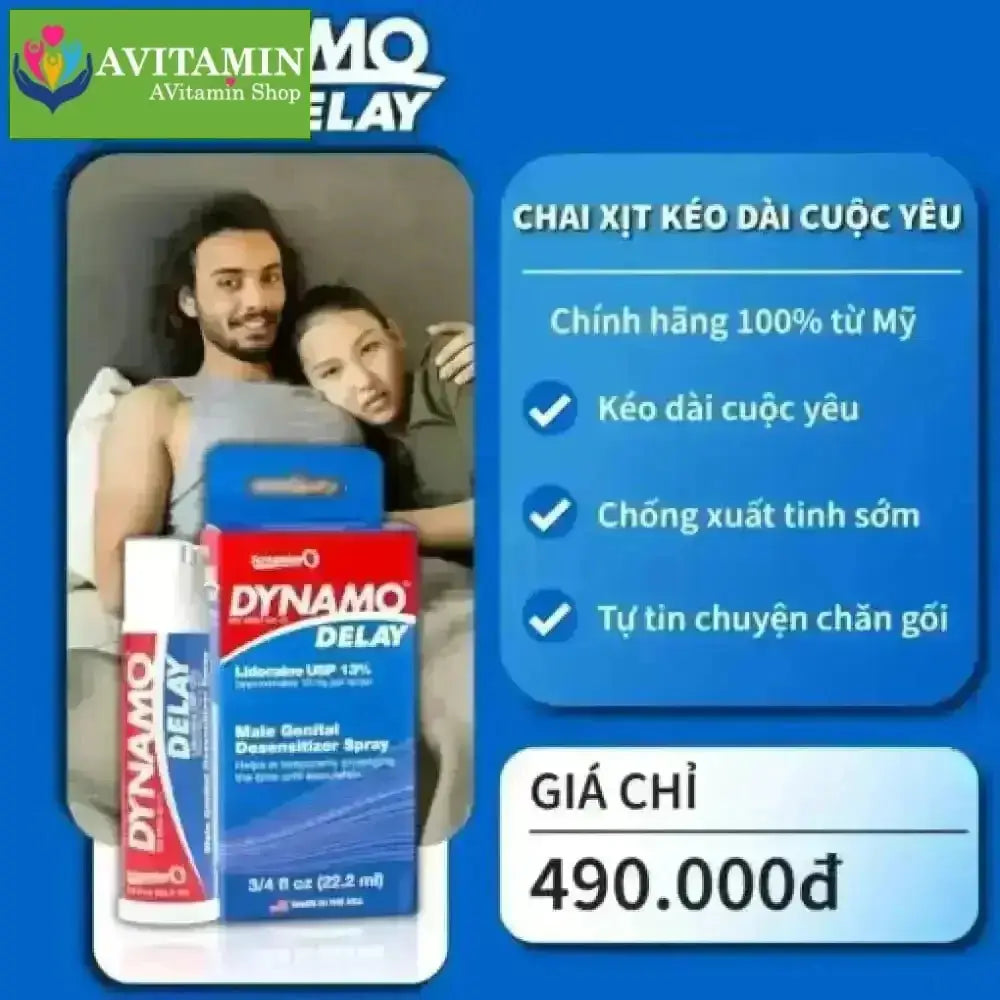 Chai xịt chống xuất tinh sớm Dynamo Delay từ Mỹ – Kéo dài thời gian quan hệ và tăng khoái cảm với 1 xịt - AVITAMINSHOP.COM