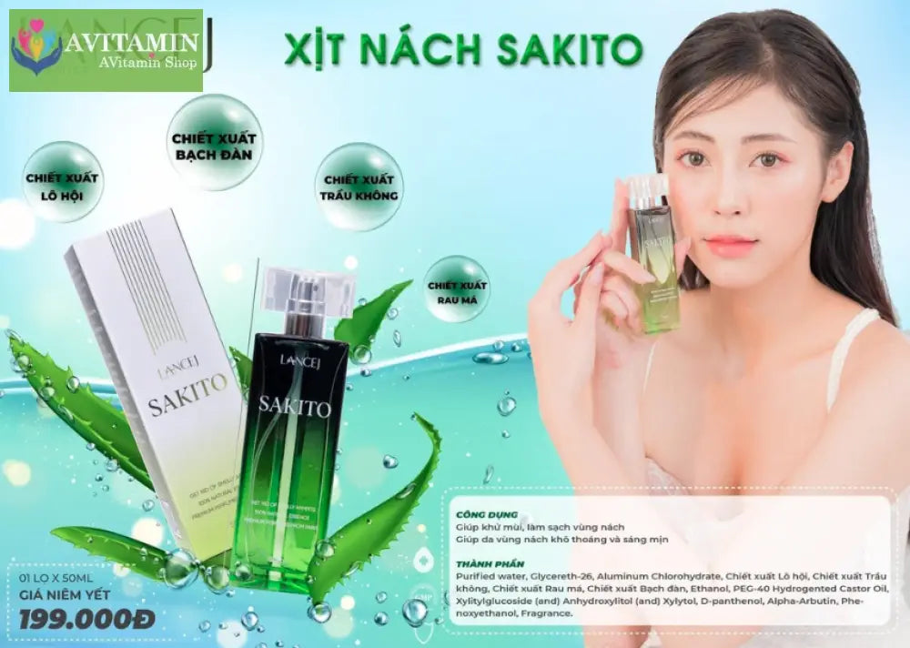 Chai Xịt Sakito Khử Mùi Hôi Nách Chính Hãng