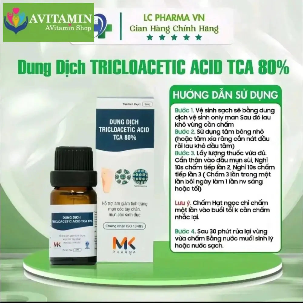 (Che Tên SP)Dung dịch chấm sùi Tricloacetic Acid TCA 80% MK pharma - AVITAMINSHOP.COM