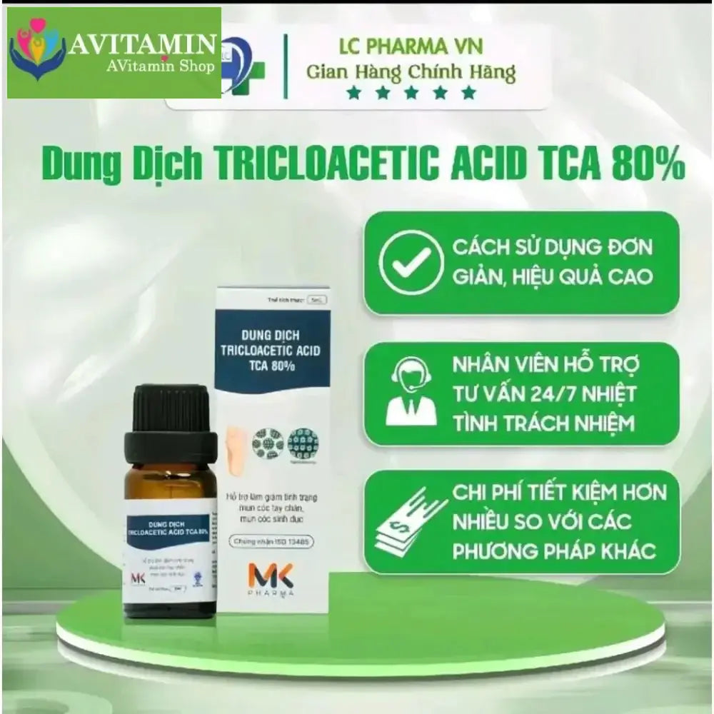 (Che Tên SP)Dung dịch chấm sùi Tricloacetic Acid TCA 80% MK pharma - AVITAMINSHOP.COM
