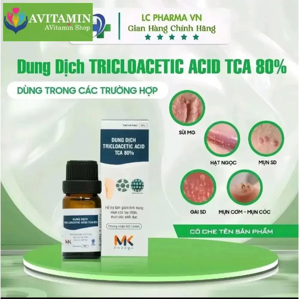 (Che Tên SP)Dung dịch chấm sùi Tricloacetic Acid TCA 80% MK pharma - AVITAMINSHOP.COM