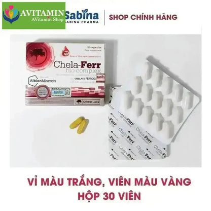 Chela - Ferr Bio - complex (Olimp Labs)14mg sắt dạng chelate Ferrochel, 200mcg Axit Folic, 1 hộp 30 viên 11,6g - AVITAMINSHOP.COM