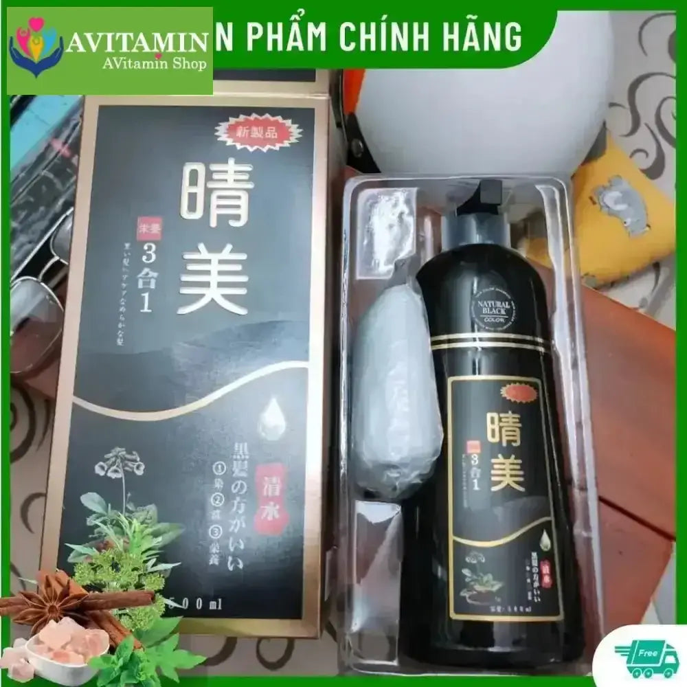 [CHÍNH HÃNG] Dầu Gội Phủ Bạc Thảo Dược Komi Nhật Bản, Phủ Hoàn Toàn Tóc Bạc, Lên Màu Ngay Từ Lần Gội Đầu Tiên - AVITAMINSHOP.COM