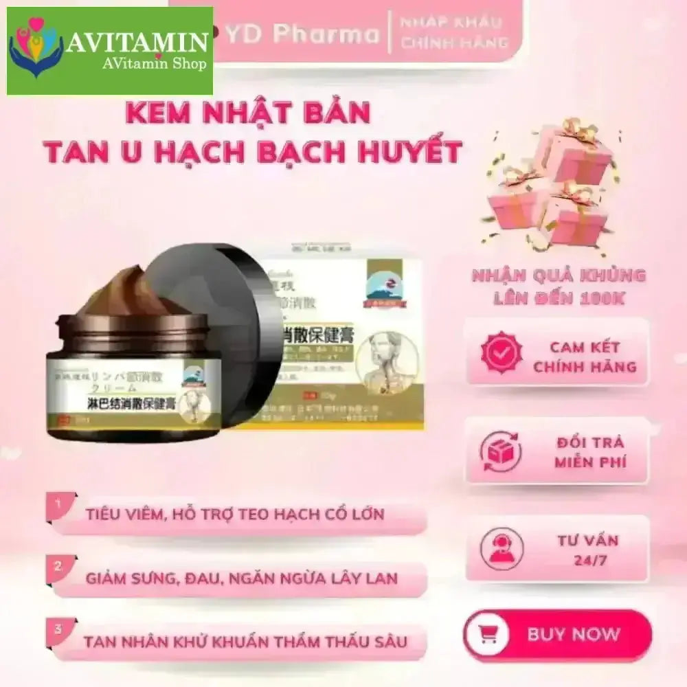 {CHÍNH HÃNG} - Kem Tan Hạch Cổ Truyền Nhật Bản, Teo U Hạch, Kem Mỡ Tiêu Tan Hạch Bạch Huyết Shixendo CAO CẤP - AVITAMINSHOP.COM