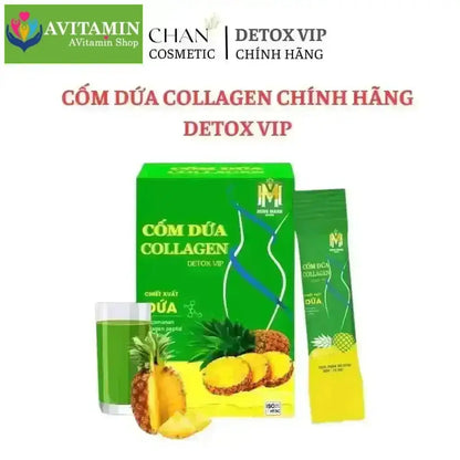 Cốm Dứa Collagen Detox Vip, Detox dứa bổ sung collagen, làm đẹp da, đẹp dáng, chống lão hoá da - AVITAMINSHOP.COM