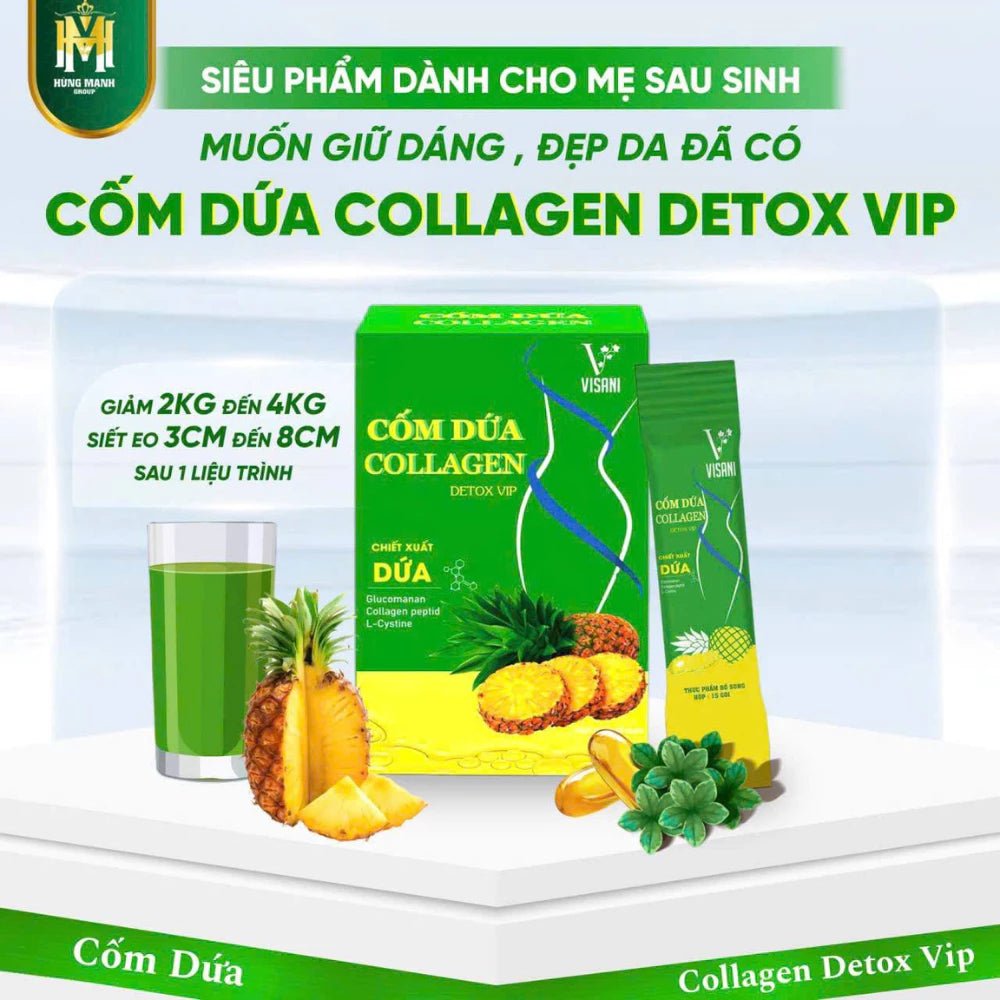 Cốm Dứa Collagen Detox Vip, Detox dứa bổ sung collagen, làm đẹp da, đẹp dáng, chống lão hoá da - AVITAMINSHOP.COM