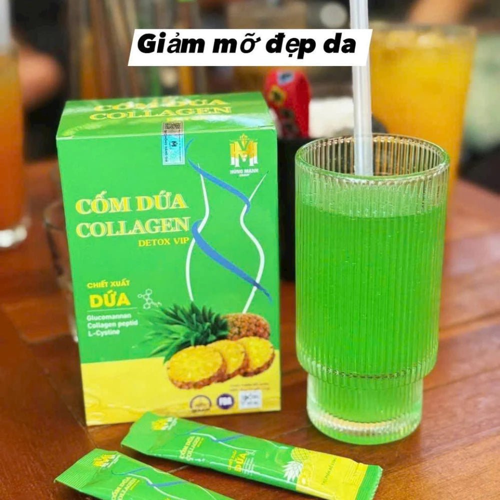 Cốm Dứa Collagen Detox Vip, Detox dứa bổ sung collagen, làm đẹp da, đẹp dáng, chống lão hoá da - AVITAMINSHOP.COM