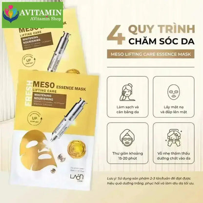 Combo 10 Miếng Mặt Nạ Trắng Da Chống Lão Hoá Laon Fresh Meso Essence Mask Lifting Care Whitening Nourishing 30mlx10 - AVITAMINSHOP.COM