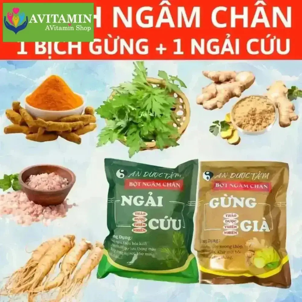 COMBO 200 Túi Lọc Ngải Cứu Ngâm Chân An Dược Tâm Thảo Dược. Ngải cứu giúp giảm căng thẳng, Mất ngủ kinh niên, lưu thông - AVITAMINSHOP.COM