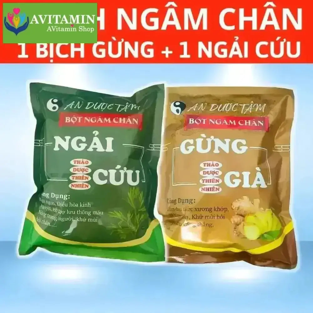 COMBO 200 Túi Lọc Ngải Cứu Ngâm Chân An Dược Tâm Thảo Dược. Ngải cứu giúp giảm căng thẳng, Mất ngủ kinh niên, lưu thông - AVITAMINSHOP.COM