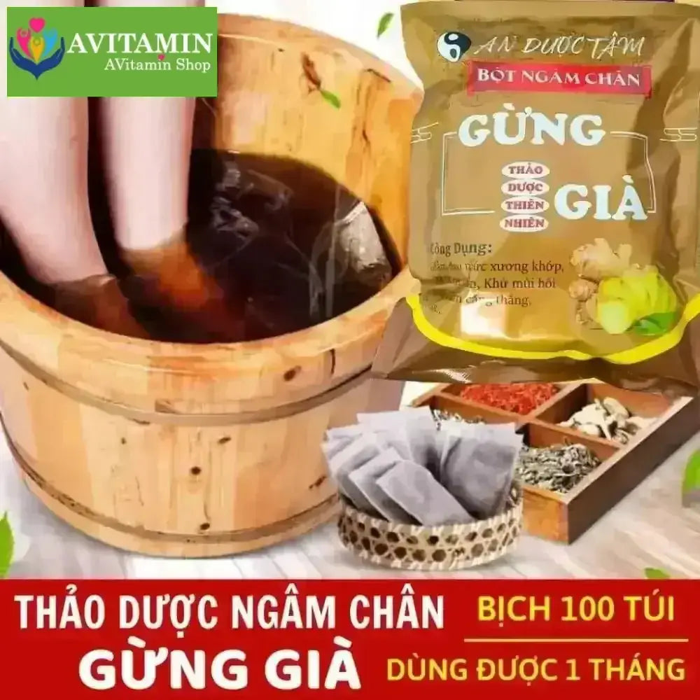 COMBO 200 Túi Lọc Ngải Cứu Ngâm Chân An Dược Tâm Thảo Dược. Ngải cứu giúp giảm căng thẳng, Mất ngủ kinh niên, lưu thông - AVITAMINSHOP.COM