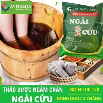 COMBO 200 Túi Lọc Ngải Cứu Ngâm Chân An Dược Tâm Thảo Dược. Ngải cứu giúp giảm căng thẳng, Mất ngủ kinh niên, lưu thông - AVITAMINSHOP.COM