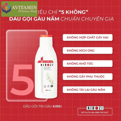 Dầu Gội Kirozi Kirei Cải Thiện Tình Trạng Gàu Nấm da Đầu