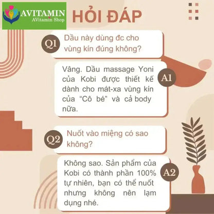 Dầu massage yoni body Kobi giúp cải thiện cảm xúc kéo dài cuộc yêu - 100ml - AVITAMINSHOP.COM