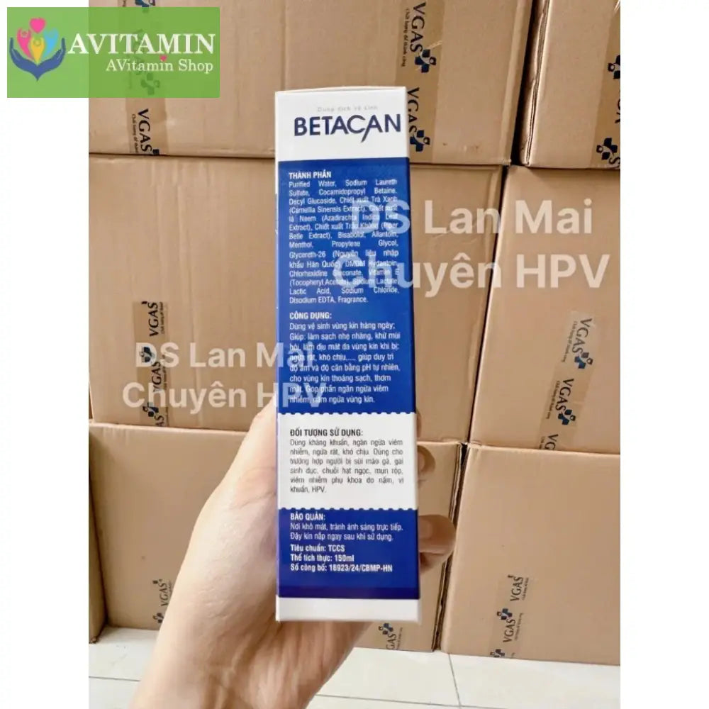 Dung dịch vệ sinh Betacan HPV khuyên dùng cho người bị SuiMaoGa