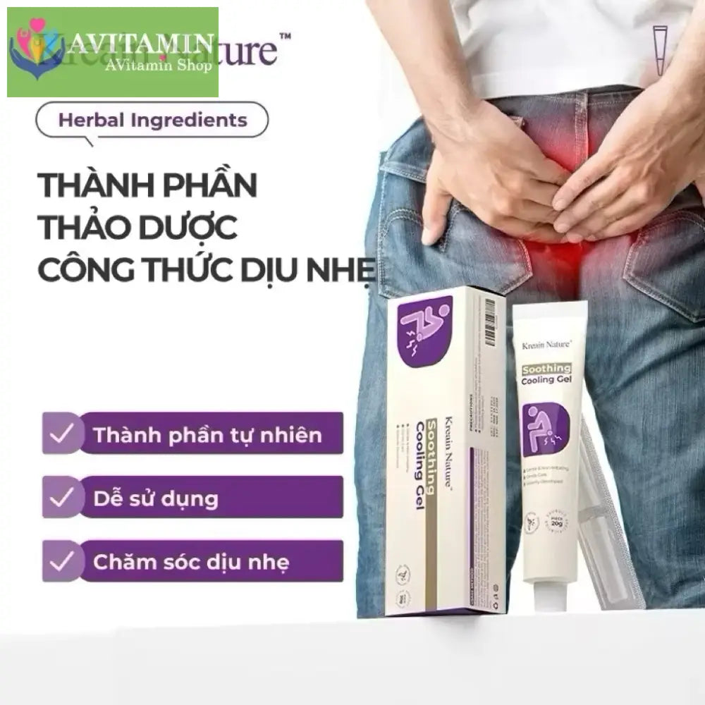 Gel bôi trĩ Kreain Nature Sooothing Cooling giảm khó chịu vùng hậu môn