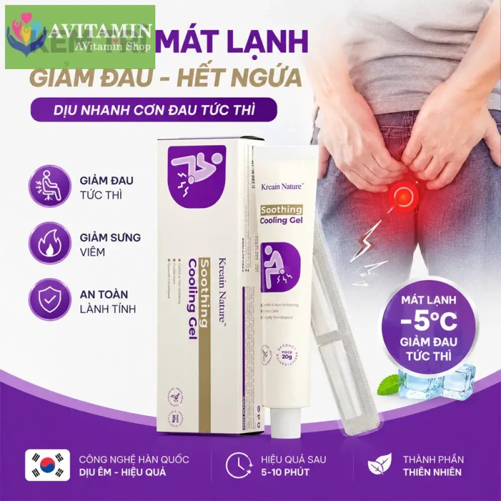 Gel Bôi Trĩ Thảo Mộc Kreain Nature Giảm Sưng Ngứa Viêm Nóng Rát CHÍNH HÃNG 20g