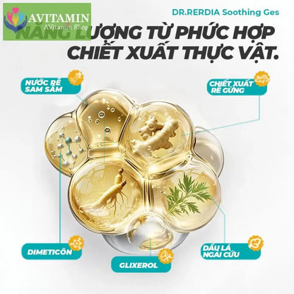 Gel làm dịu DR.RERDIA Nhân sâm Gừng Ngải cứu Thành phần tự nhiên Chăm sóc nhẹ nhàng