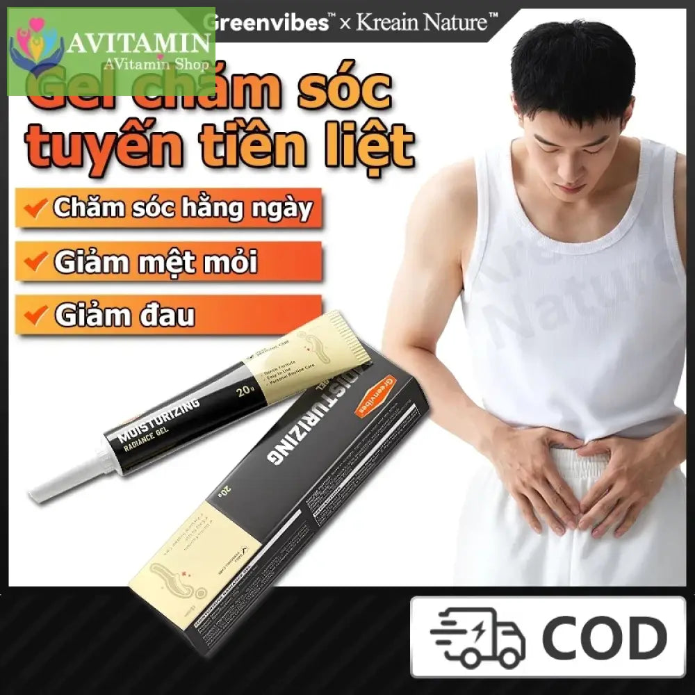 Gel Tuyến Tiền Liệt Nam Giới Greenvibes Prostate Gel Dưỡng Ẩm Giảm Mệt Mỏi Giảm Đau Chăm Sóc Hàng Ngày 20g