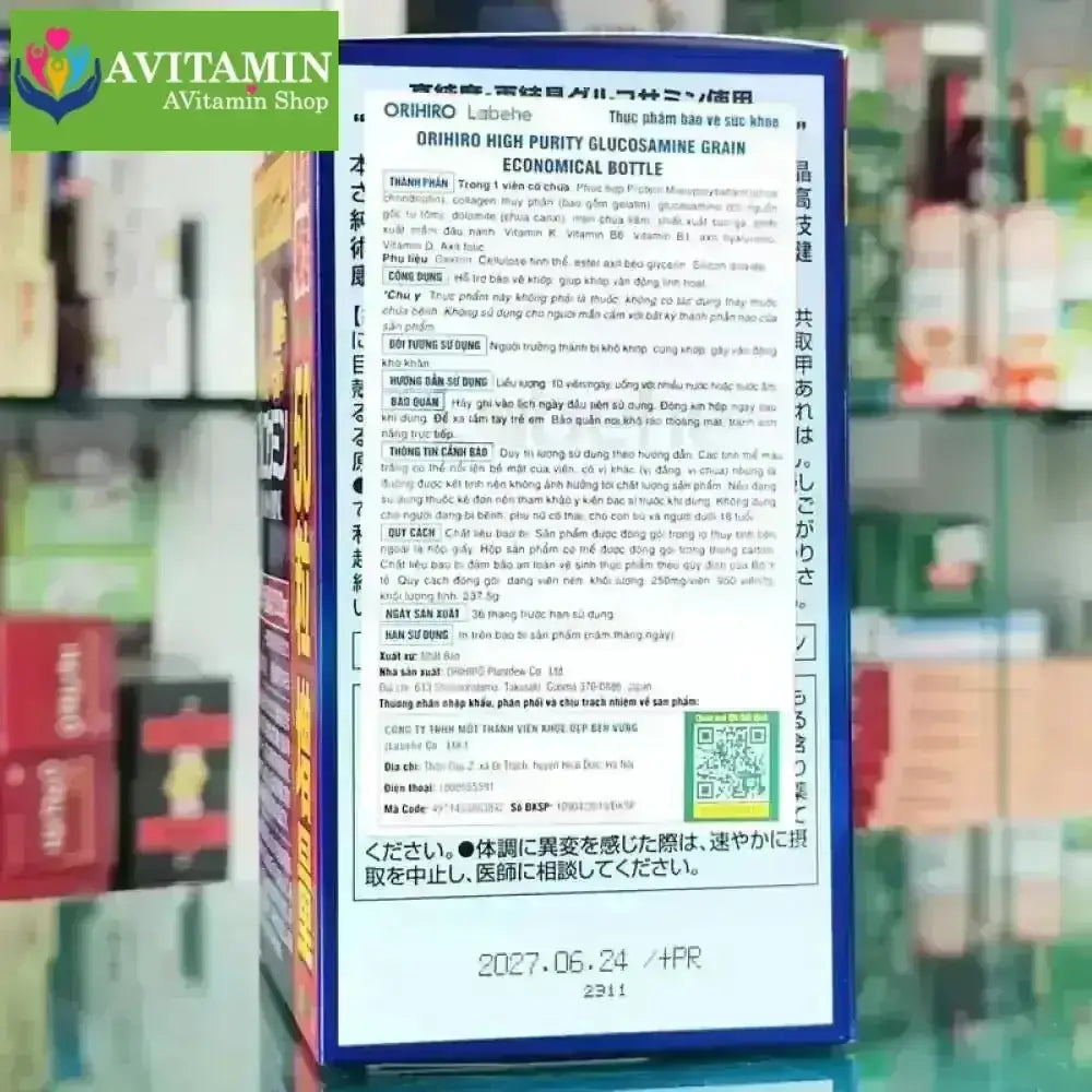 Glucosamine Orihiro, Hỗ trợ bảo vệ khớp, giúp khớp vận động linh hoạt - AVITAMINSHOP.COM