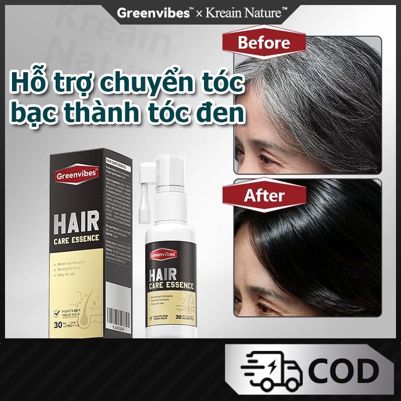 Greenvibes Xịt tinh chất mọc tóc thúc đẩy tóc đen mọc dài hỗ trợ chuyển tóc bạc thành tóc đen - AVITAMINSHOP.COM