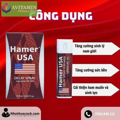 HAMER USA - Chai Xịt Kéo Dài Thời Gian Quan Hệ