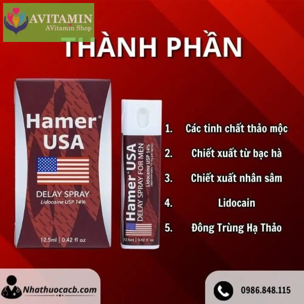 HAMER USA - Chai Xịt Kéo Dài Thời Gian Quan Hệ
