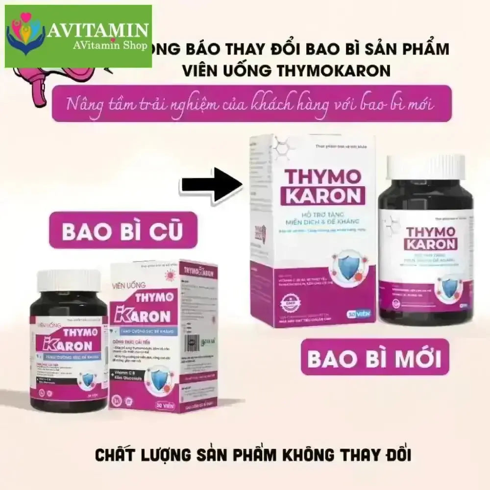 [HỖ TRỢ ĐÀO THẢI H.P.V] Viên Uống THYMOKARON Hỗ Trợ Tăng Miễn Dịch - Hỗ Trợ Xử Lý Sùi - AVITAMINSHOP.COM