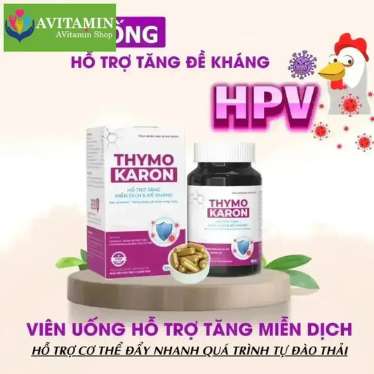 [HỖ TRỢ ĐÀO THẢI H.P.V] Viên Uống THYMOKARON Hỗ Trợ Tăng Miễn Dịch - Hỗ Trợ Xử Lý Sùi - AVITAMINSHOP.COM