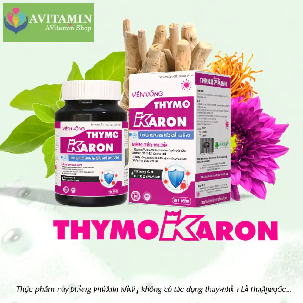 [HỖ TRỢ ĐÀO THẢI H.P.V] Viên Uống THYMOKARON Hỗ Trợ Tăng Miễn Dịch - Hỗ Trợ Xử Lý Sùi