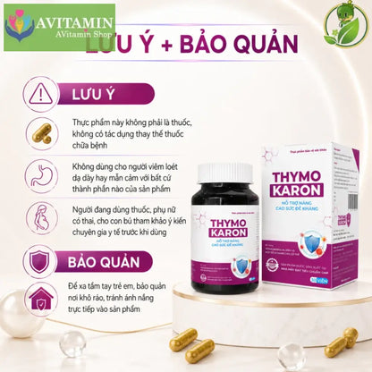 [HỖ TRỢ ĐÀO THẢI H.P.V] Viên Uống THYMOKARON Hỗ Trợ Tăng Miễn Dịch - Hỗ Trợ Xử Lý Sùi