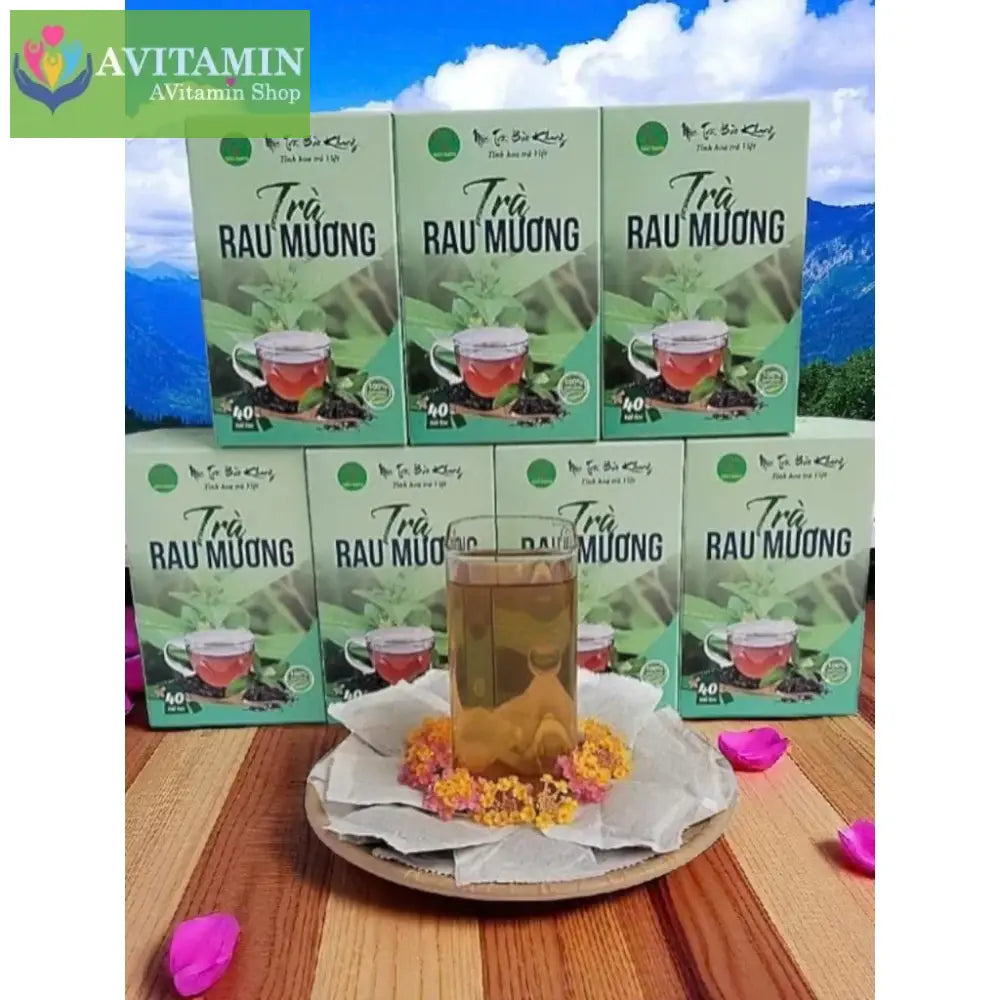 Hộp 40 gói trà rau mương Bảo Khang trà túi lọc rau mương thảo mộc tự nhiên đồ uống mỗi ngày