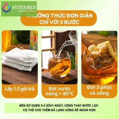 Hộp 40 gói trà rau mương Bảo Khang trà túi lọc rau mương thảo mộc tự nhiên đồ uống mỗi ngày