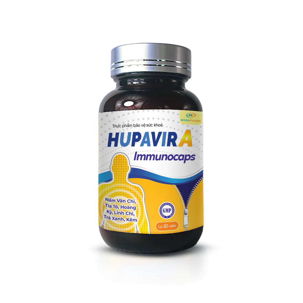 Viên uống Hupavir Immunocaps hỗ trợ đào thải HPV, sùi mào gà , hỗ trợ tăng cường đề kháng cho cả nam và nữ lọ 60 viên