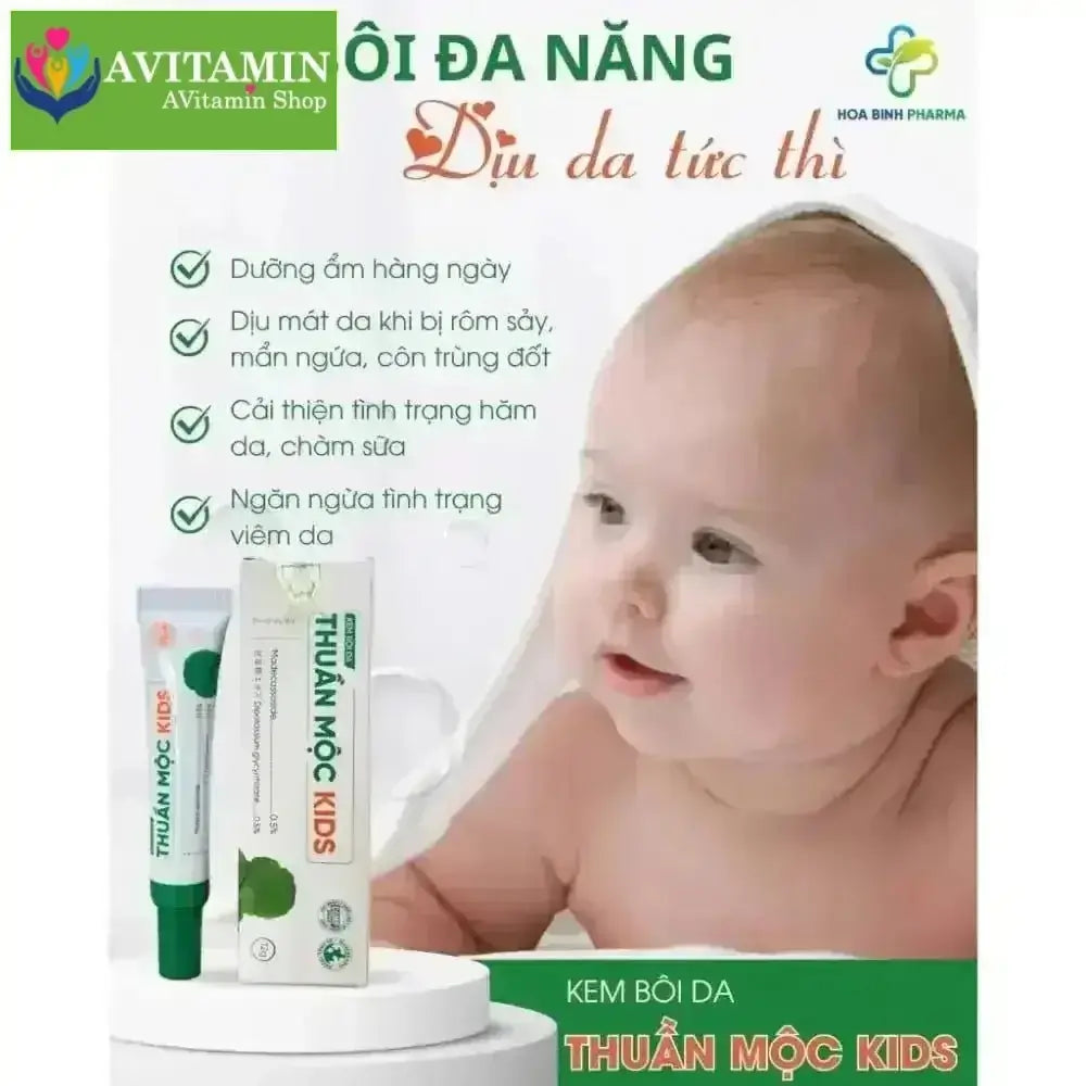 Kem Bôi Da Thuần Mộc Kids - Giúp Làm Dịu Mát Da Khi Bị Rôm Sảy, Mẩn Ngứa, Bảo Vệ Da Cho Bé (Tuýp 12g) (Hàng Chính Hãng) - AVITAMINSHOP.COM