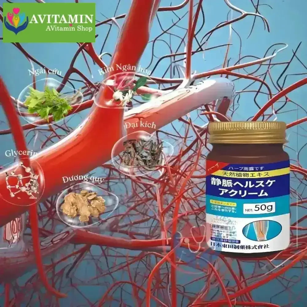 KEM BÔI GIÃN TĨNH MẠCH CHÂN SENJOKO 50G NHẬT BẢN, TĂNG TUẦN HOÀN MÁU, GIẢM ĐAU NHỨC, GIẢM PHÙ NỀ, ĐAU - AVITAMINSHOP.COM
