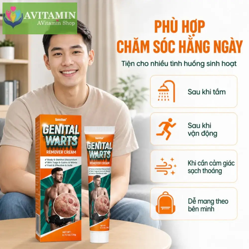 Kem bôi nam khoa Sumifun giúp giảm ngứa vùng kín làm sạch mụn cóc sùi mào gà 20g