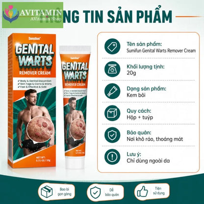 Kem bôi nam khoa Sumifun giúp giảm ngứa vùng kín làm sạch mụn cóc sùi mào gà 20g