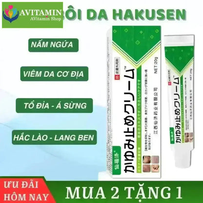 Kem bôi nấm ngứa Hakusen á sừng, vảy nến, tổ đỉa, hắc lào trọng lượng 20gr - AVITAMINSHOP.COM
